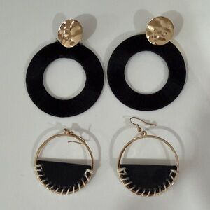Elegant Black and Gold Earrings